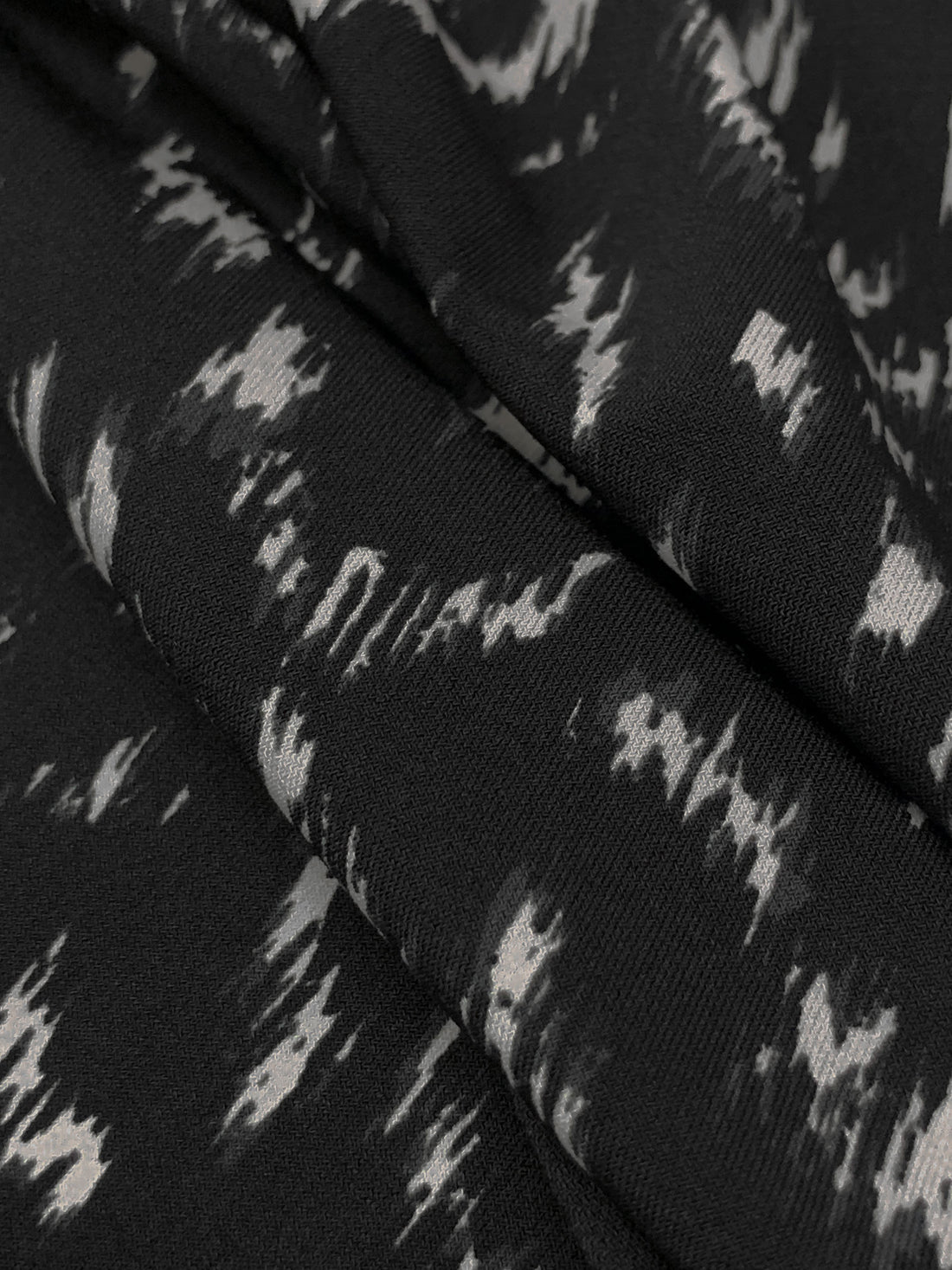 Black/Off-White Polyester/Lycra Abstract Print ITY Knit 59W