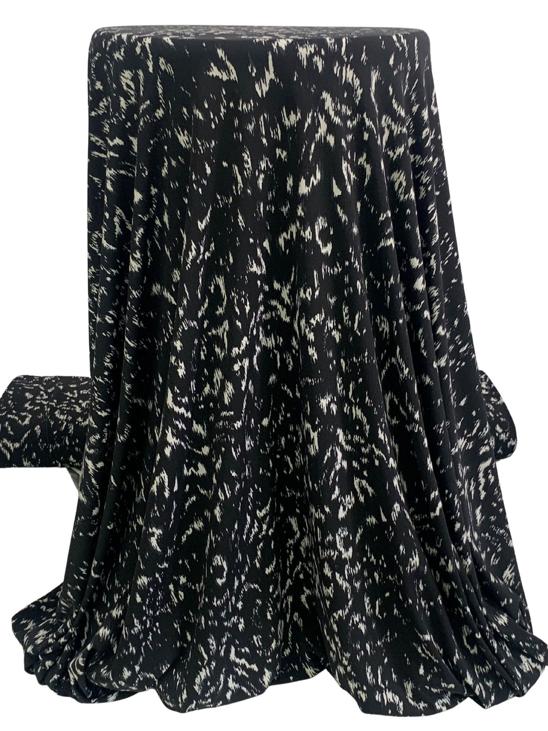 Black/Off-White Polyester/Lycra Abstract Print ITY Knit 59W