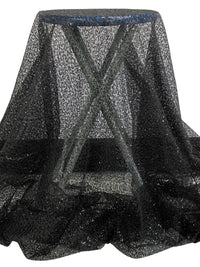 Black 100% Nylon Mini Sequins On Netting 50W