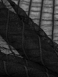 Black Nylon/Lycra Vertical Corded Mesh Knit 58W
