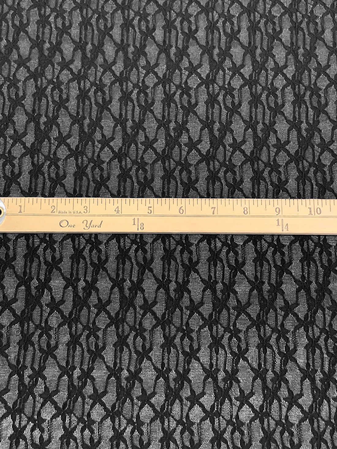 Black Nylon/Lycra Corded Floral Stretch Lace 49W