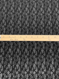 Black Nylon/Lycra Corded Floral Stretch Lace 49W