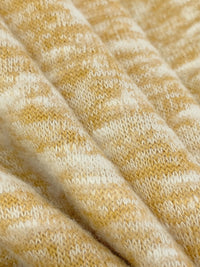 Vegas Gold/White Polyester/Rayon/Lycra Space-Dyed Brushed Sweater Knit 58W