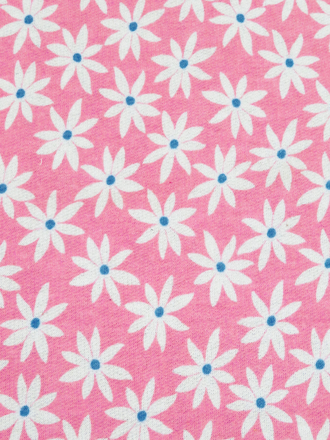 Pink Sherbet/Cyan Cobalt/White Polyester/Rayon/Lycra Daisy Print French Terry Knit - 59W