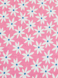 Pink Sherbet/Cyan Cobalt/White Polyester/Rayon/Lycra Daisy Print French Terry Knit - 59W