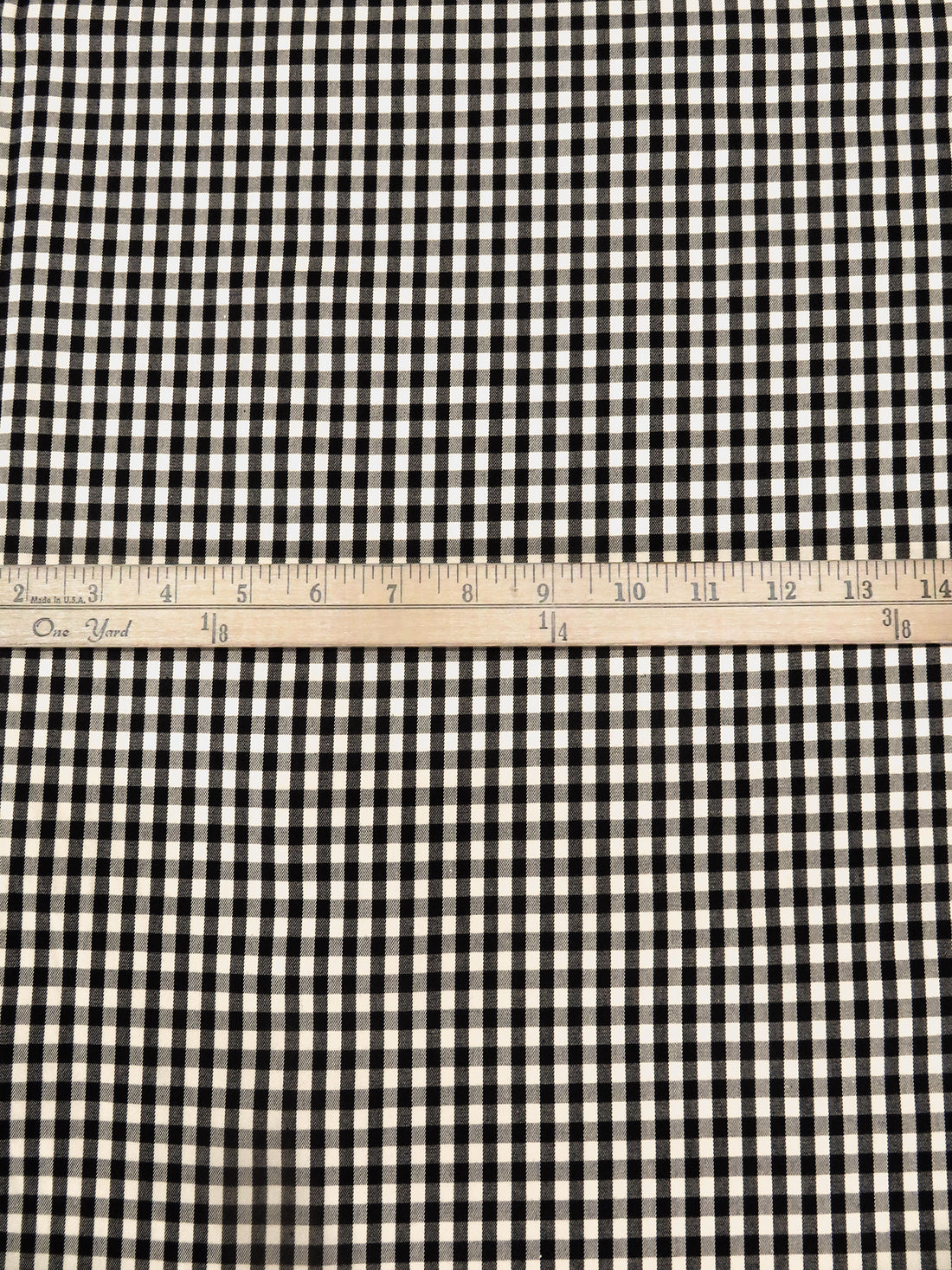 Cream/Black Cotton/Lycra Gingham Check Weave Suiting - NY Designer - 58W
