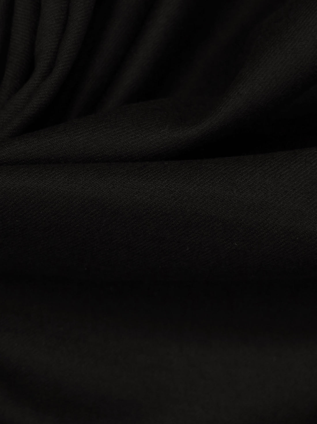 Black Wool/Lycra Twill Flannel Suiting - Imported From Italy - 58W