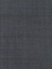 Dark Gray/Dark Cornflower/Black 100% Wool Super 120 Novelty Plaid Weave Suiting - Imported From Italy - 58W