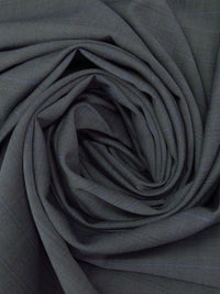 Dark Gray/Dark Cornflower/Black 100% Wool Super 120 Novelty Plaid Weave Suiting - Imported From Italy - 58W