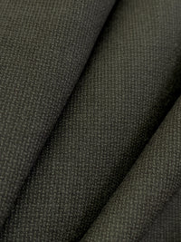 Dark Muted Oak/Medium Taupe 100% Wool Fine Basketweave Suiting - Imported From Italy - 56W