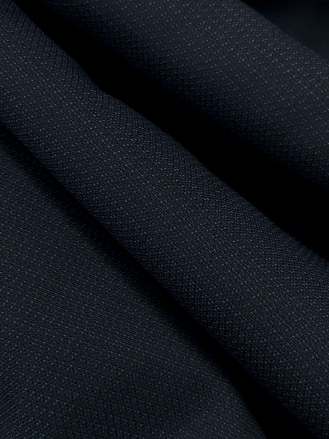 Black/Cerulean Blue 100% Wool Super 120 Novelty Weave Suiting - Imported From Italy - 56W