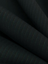 Muted Black/Muted Midnight Navy/Gray 100% Wool Vertical Stripe Suiting - Imported From Italy - 58W