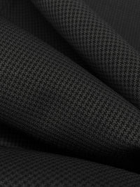 Black/Gray 100% Wool Micro Houndstooth Weave Suiting - Imported From Italy - 56W