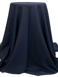 Deep Navy/Steel Blue 100% Wool Yarn-Dyed Suiting - Imported From Italy - 58W