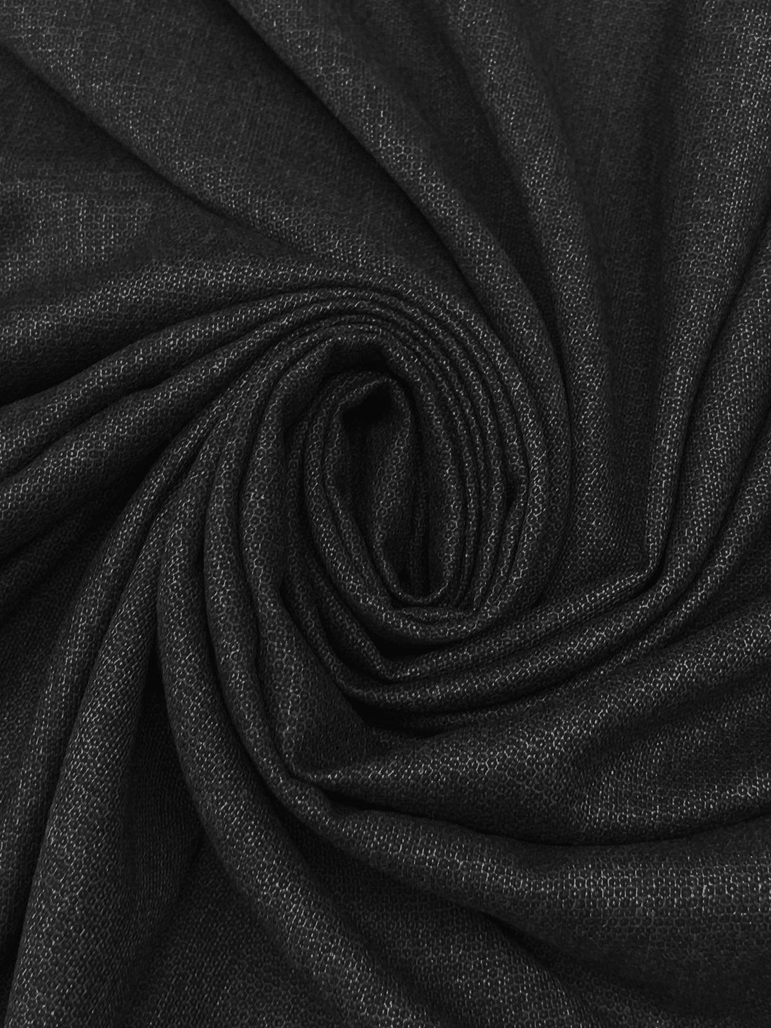 Heathered Dark Charcoal 100% Wool Novelty Weave Flannel Suiting - Imported From Italy - 56W