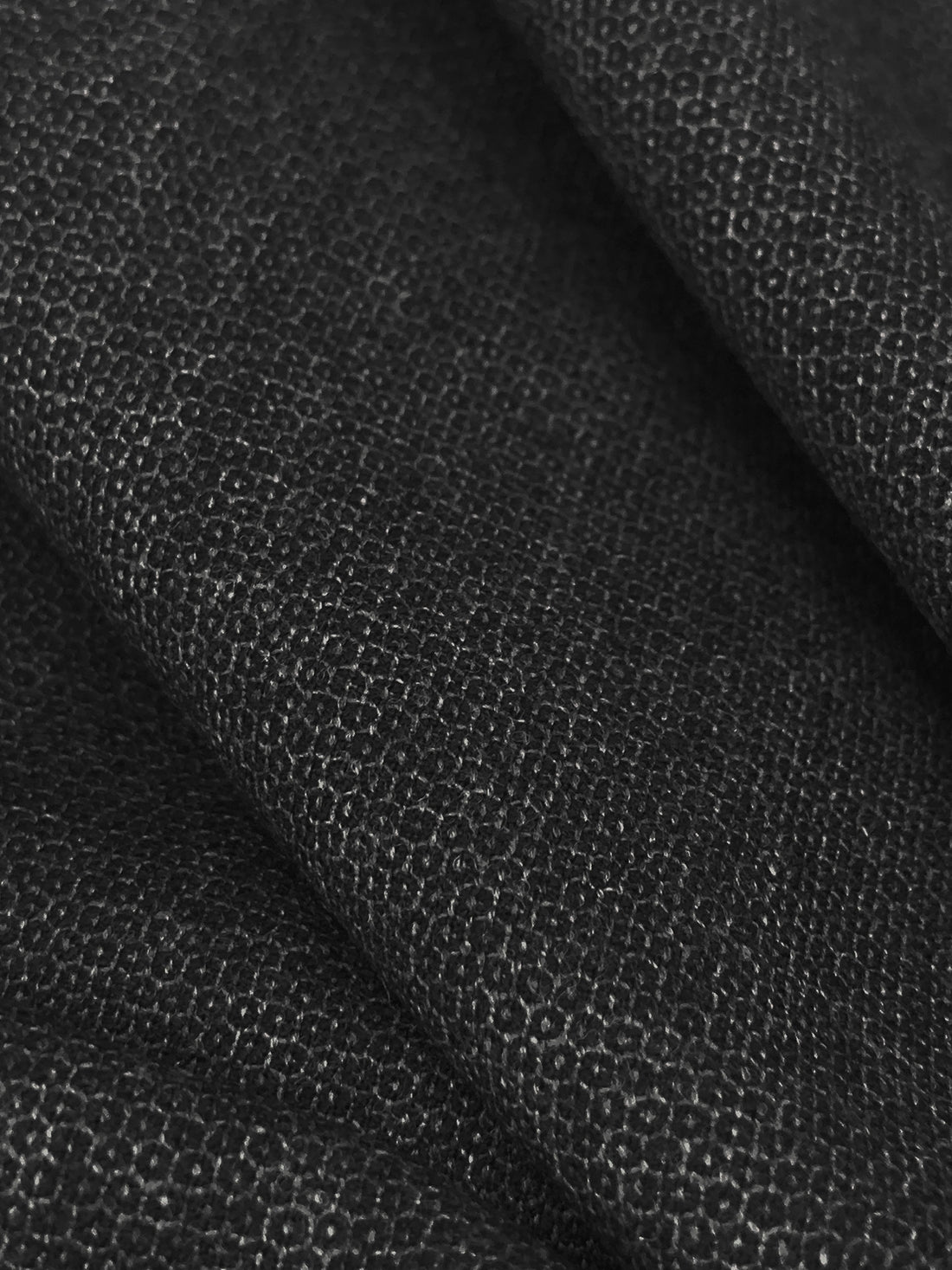 Heathered Dark Charcoal 100% Wool Novelty Weave Flannel Suiting - Imported From Italy - 56W