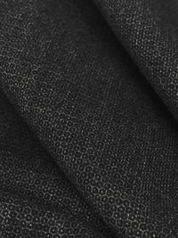 Heathered Dark Charcoal 100% Wool Novelty Weave Flannel Suiting - Imported From Italy - 56W