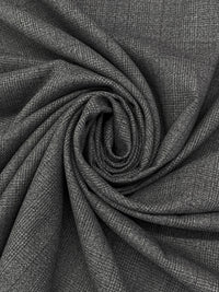 Dark Gray/Medium Gray 100% Wool Plaid Tweed Suiting - Imported From Italy - 56W
