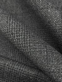 Dark Gray/Medium Gray 100% Wool Plaid Tweed Suiting - Imported From Italy - 56W