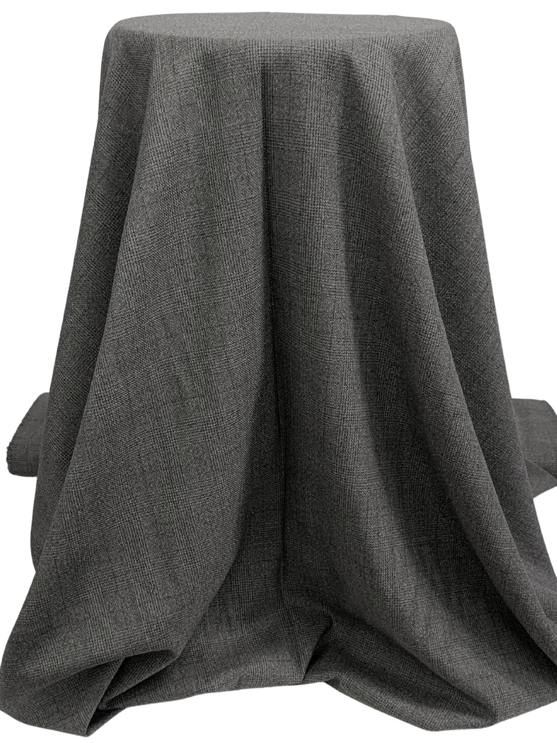 Dark Gray/Medium Gray 100% Wool Plaid Tweed Suiting - Imported From Italy - 56W