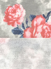 Castle Gray/Bubble Gum/Independence Blue/Multi Polyester/Rayon/Lycra Floral Print French Terry Knit - 58W