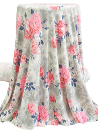 Castle Gray/Bubble Gum/Independence Blue/Multi Polyester/Rayon/Lycra Floral Print French Terry Knit - 58W