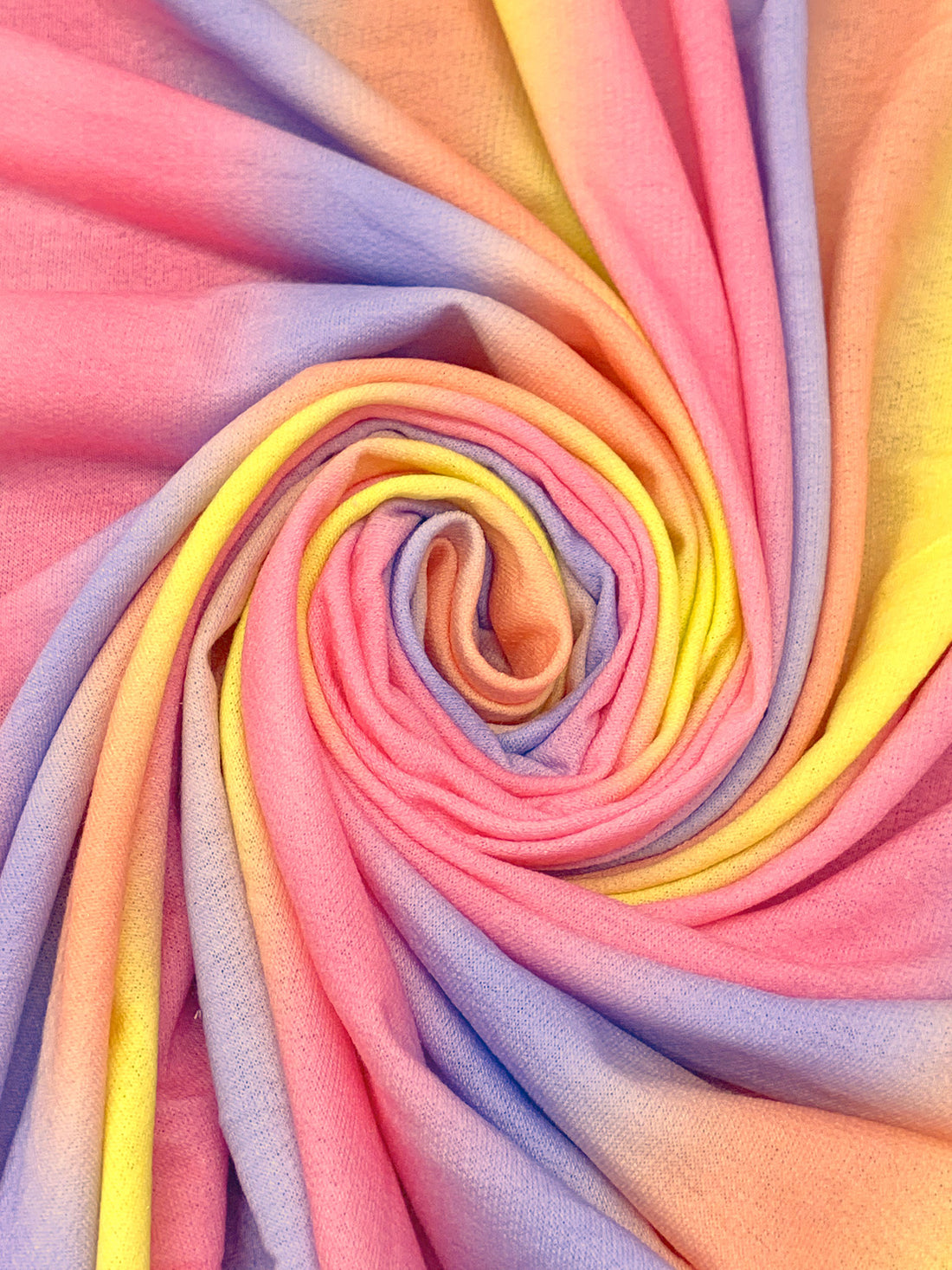 Cherry Blossom Pink/Wisteria/Dandelion/Multi Polyester/Rayon/Lycra Vertical Stripe Print French Terry Knit - 59W