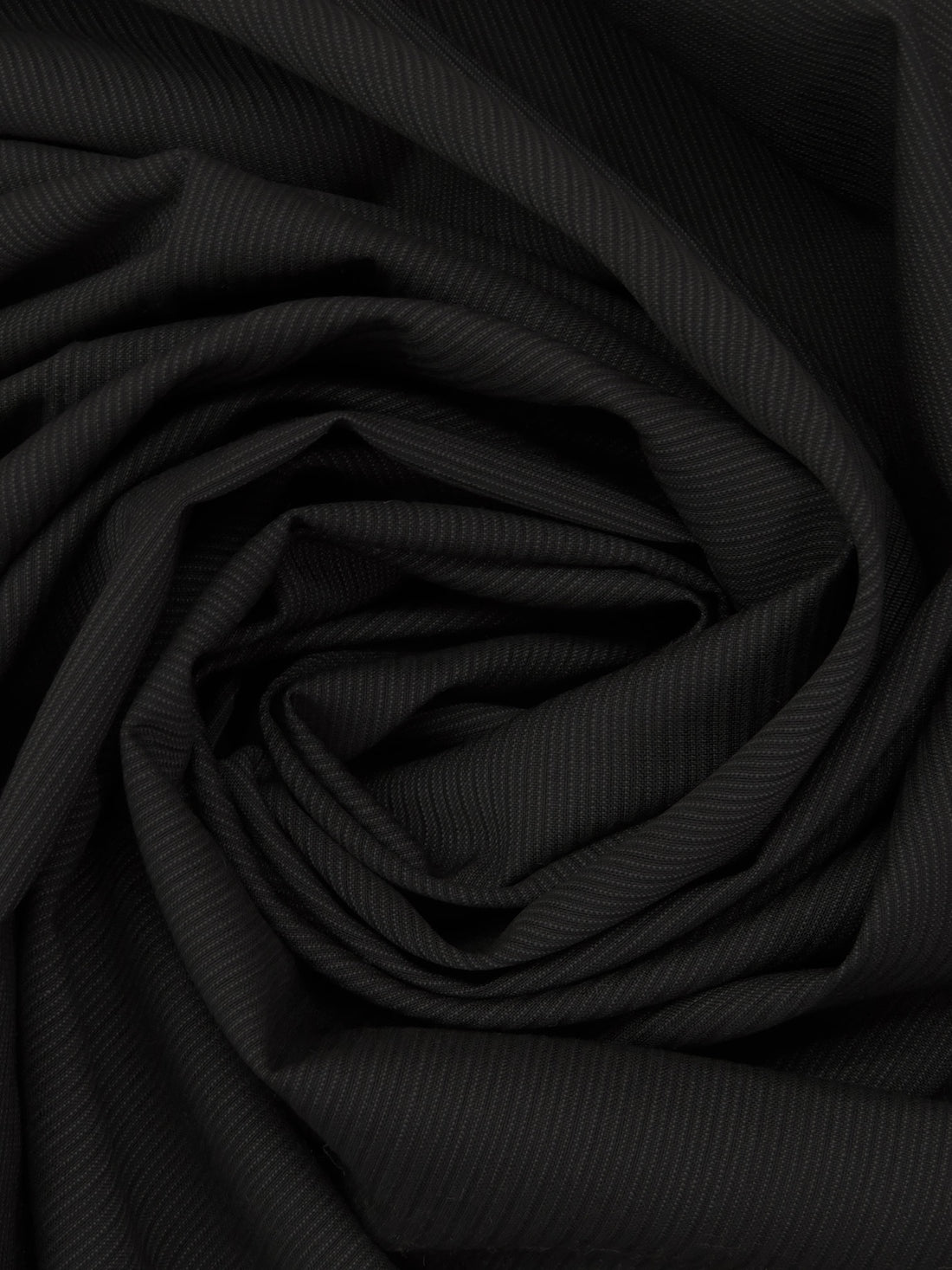 Dark Gray/Black 100% Wool Fine Vertical Stripe Weave Suiting - Imported From Italy - 58W