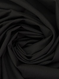 Dark Gray/Black 100% Wool Fine Vertical Stripe Weave Suiting - Imported From Italy - 58W