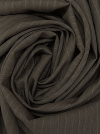 Charcoal Gray/Mid Gray/Rikan Brown 100% Wool Vertical Stripe Weave Suiting - Imported From Italy - 56W