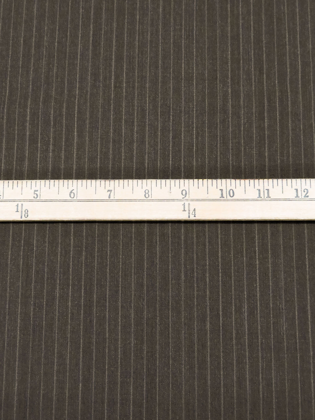 Charcoal Gray/Mid Gray/Rikan Brown 100% Wool Vertical Stripe Weave Suiting - Imported From Italy - 56W