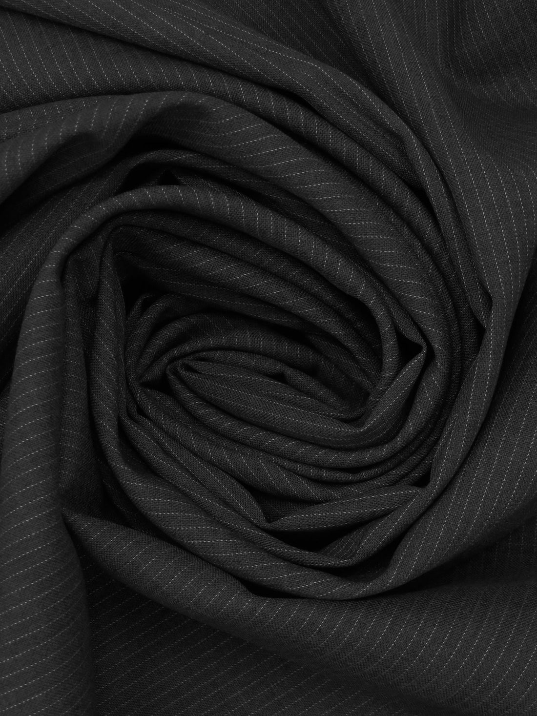 Charcoal Gray/Off-White 100% Wool Fine Vertical Pinstripe Weave Suiting - Imported From Italy - 58W