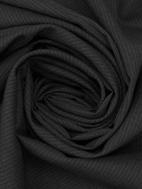 Charcoal Gray/Off-White 100% Wool Fine Vertical Pinstripe Weave Suiting - Imported From Italy - 58W