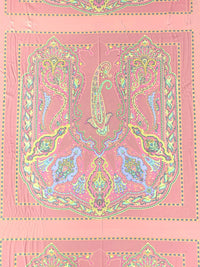SOLD BY THE PANEL ONLY - Melon/Light Lavender/Lemon/Multi Polyester/Lycra Ornate Royal Paisley Frame Print Smooth Jersey Knit - NY Designer - 40W