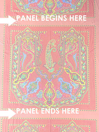 SOLD BY THE PANEL ONLY - Melon/Light Lavender/Lemon/Multi Polyester/Lycra Ornate Royal Paisley Frame Print Smooth Jersey Knit - NY Designer - 40W
