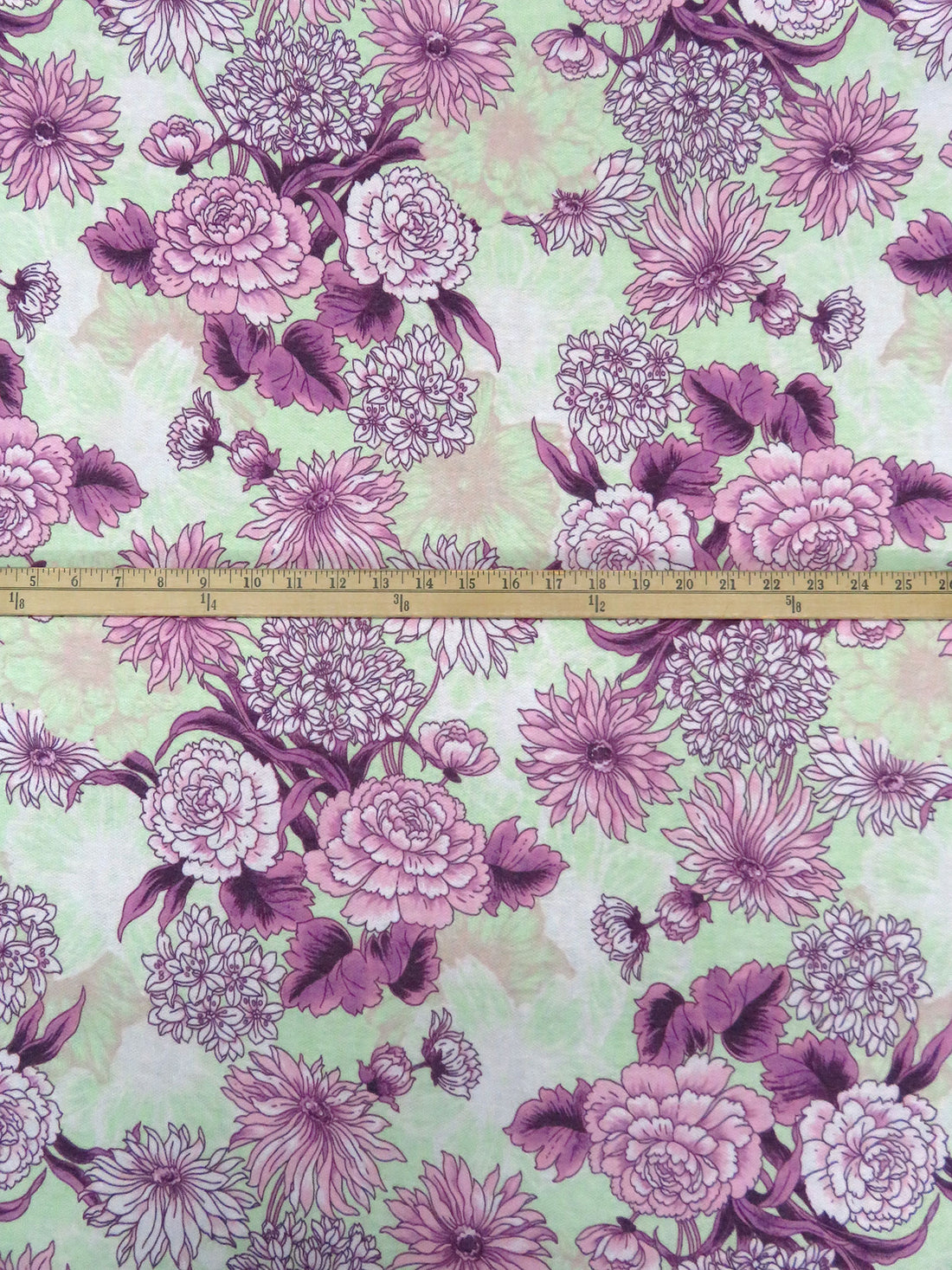 Light Key Lime/Rose Quartz/Pearly Purple/Multi Polyester/Rayon/Lycra Large Floral Print French Terry Knit 60W
