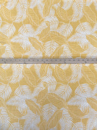 Honey Grove/White Polyester/Rayon/Lycra Large Leaf Print French Terry Knit 57W