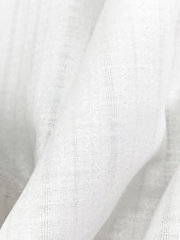 White Cotton/Linen Vertical Leno Weave Shirting 44W