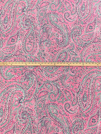 Charm Pink/Old Lavender/White/Multi Polyester/Rayon/Lycra Stylized Paisley Print French Terry Knit - 59W