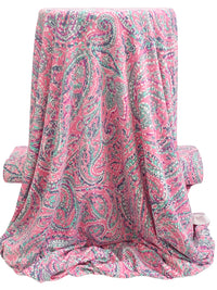 Charm Pink/Old Lavender/White/Multi Polyester/Rayon/Lycra Stylized Paisley Print French Terry Knit - 59W