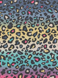 Charm Pink/Pewter Blue/Dark Gray/Multi Polyester/Rayon/Lycra Animal Print French Terry Knit - 60W