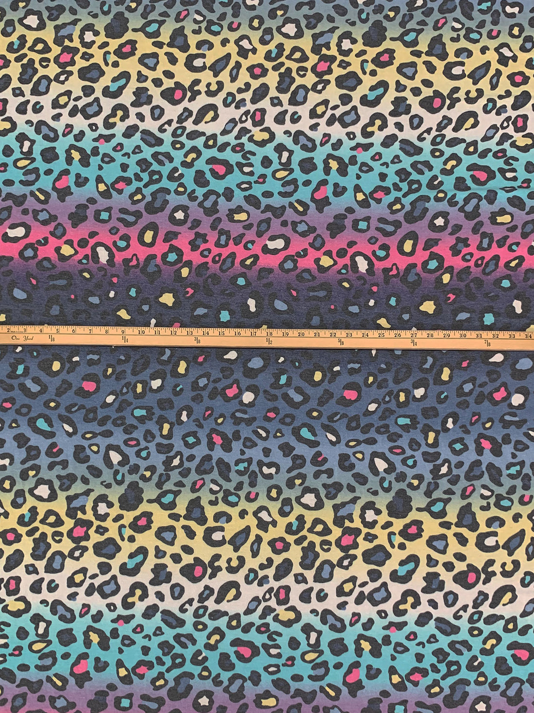 Charm Pink/Pewter Blue/Dark Gray/Multi Polyester/Rayon/Lycra Animal Print French Terry Knit - 60W