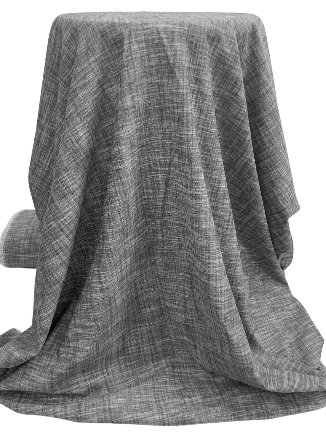 White/Black Cotton/Rayon/Lycra Slubbed Stretch Chambray 54W