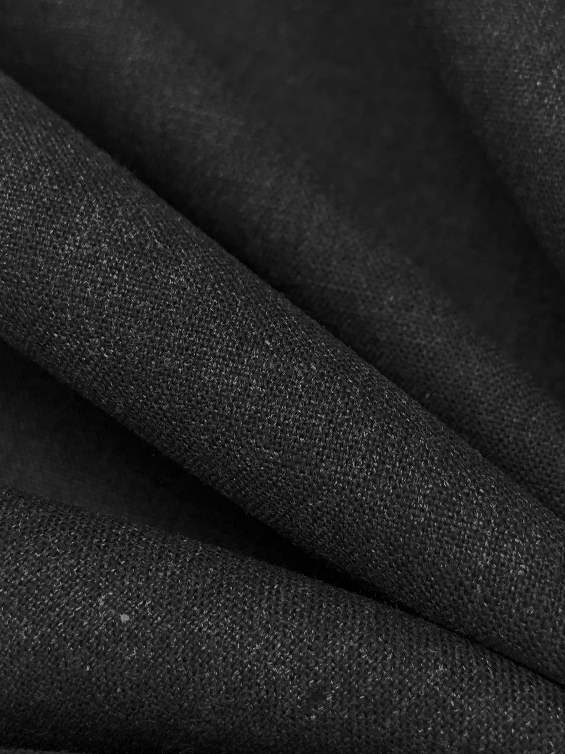 Midnight Charcoal Linen/Cotton Heathered Washed-Look Shirt Weight Woven 57W