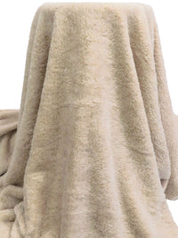 Oatmeal 100% Polyester Heathered Furry Fleece 57W