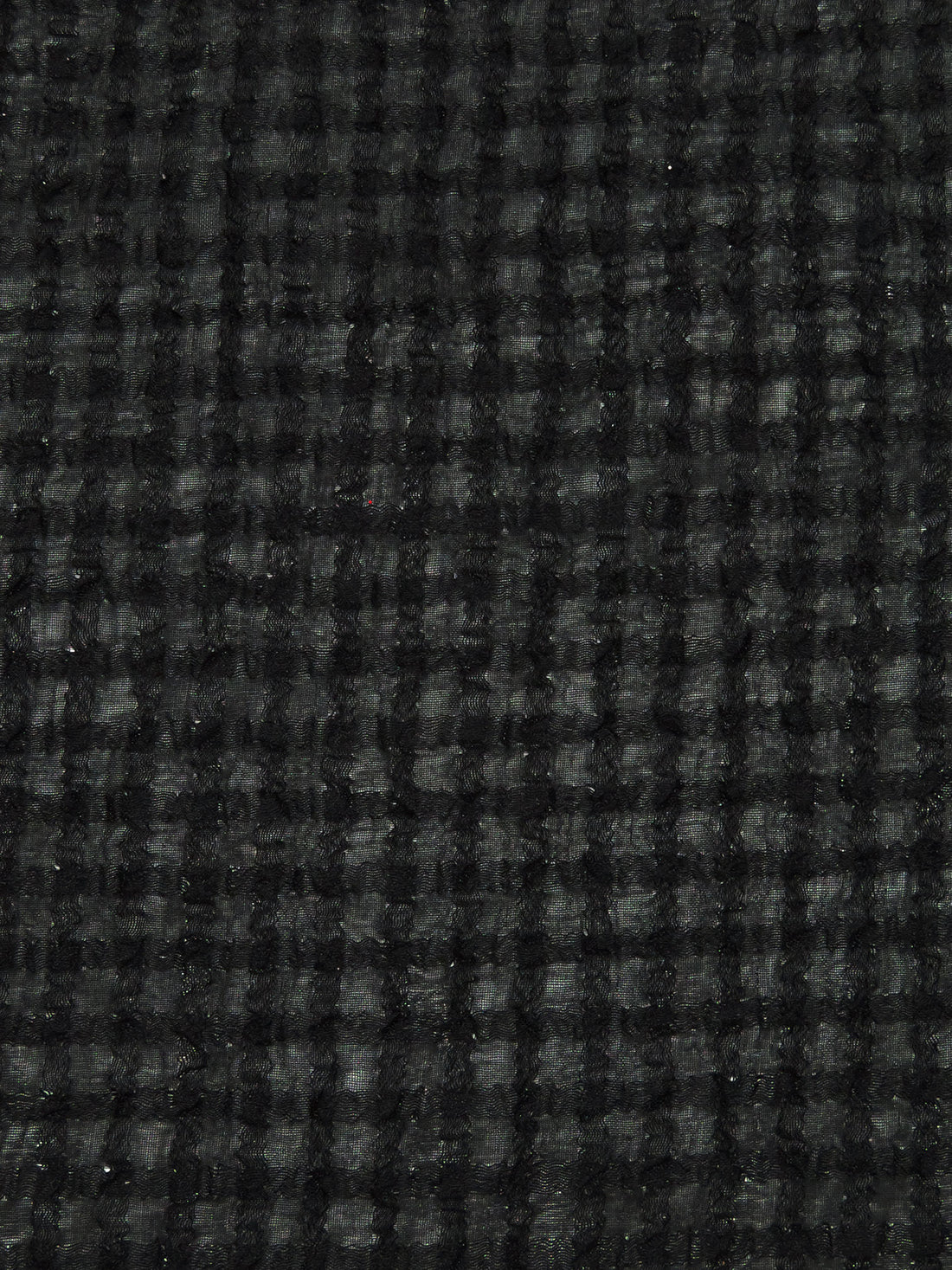 Black 100% Polyester Check Weave Crinkle Chiffon 43W