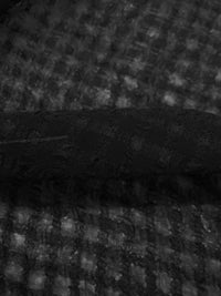Black 100% Polyester Check Weave Crinkle Chiffon 43W