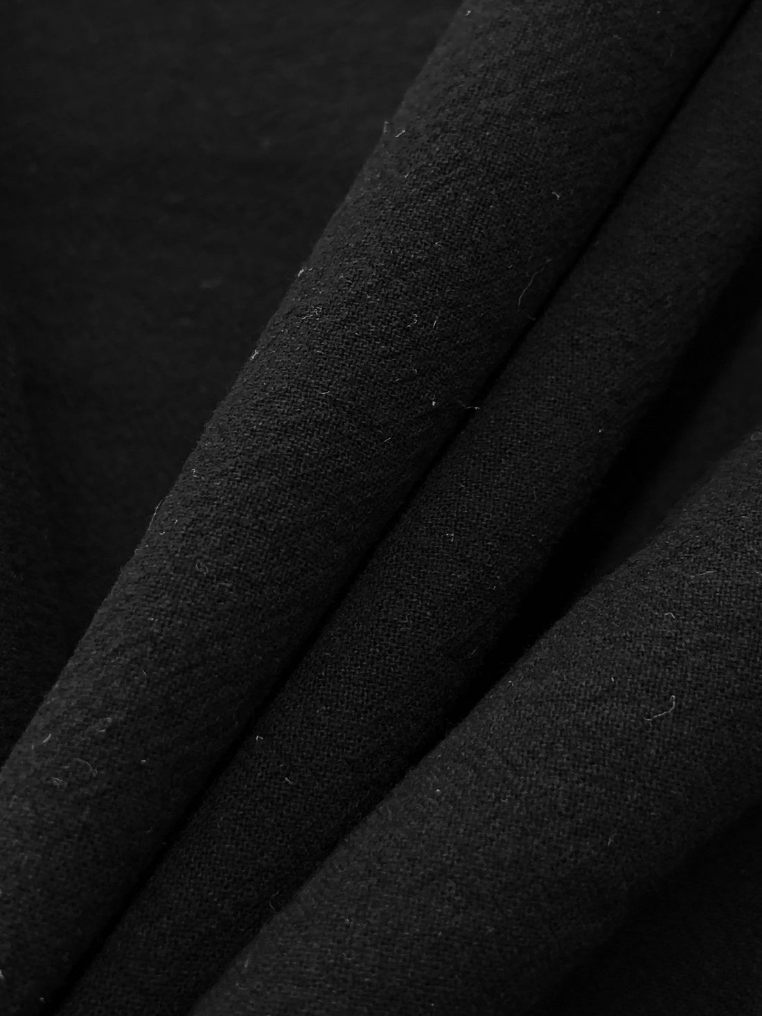 Black 100% Cotton Washed-Look Shirting 54W