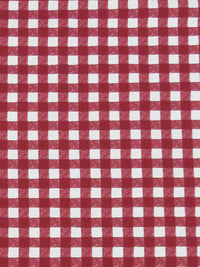 Muted Falu Red/White 100% Cotton Gingham Print Brushed Twill Bottom Weight - NY Designer - 59W