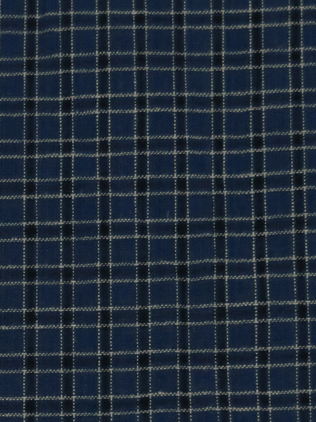 Dark Navy/Black/Beige 100% Cotton Small Plaid Weave Yarn-Dyed Shirting 45W